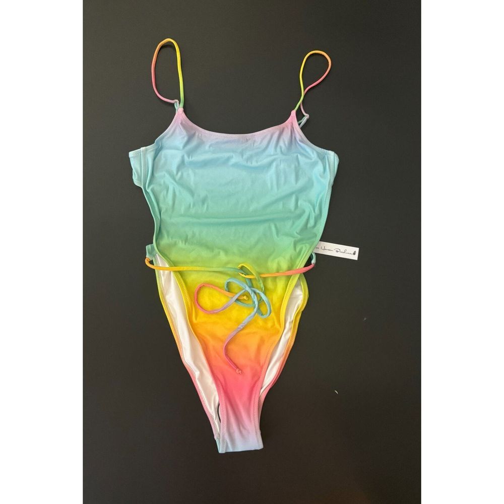 Monica Hansen Beachwear NWT One Piece in Rainbow Size‎ Small MSRP $240